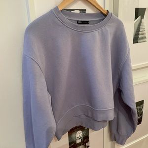 Zara lilac cropped sweatshirt